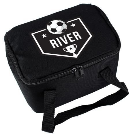 Personalised Football Black Lunch Bag £16.99